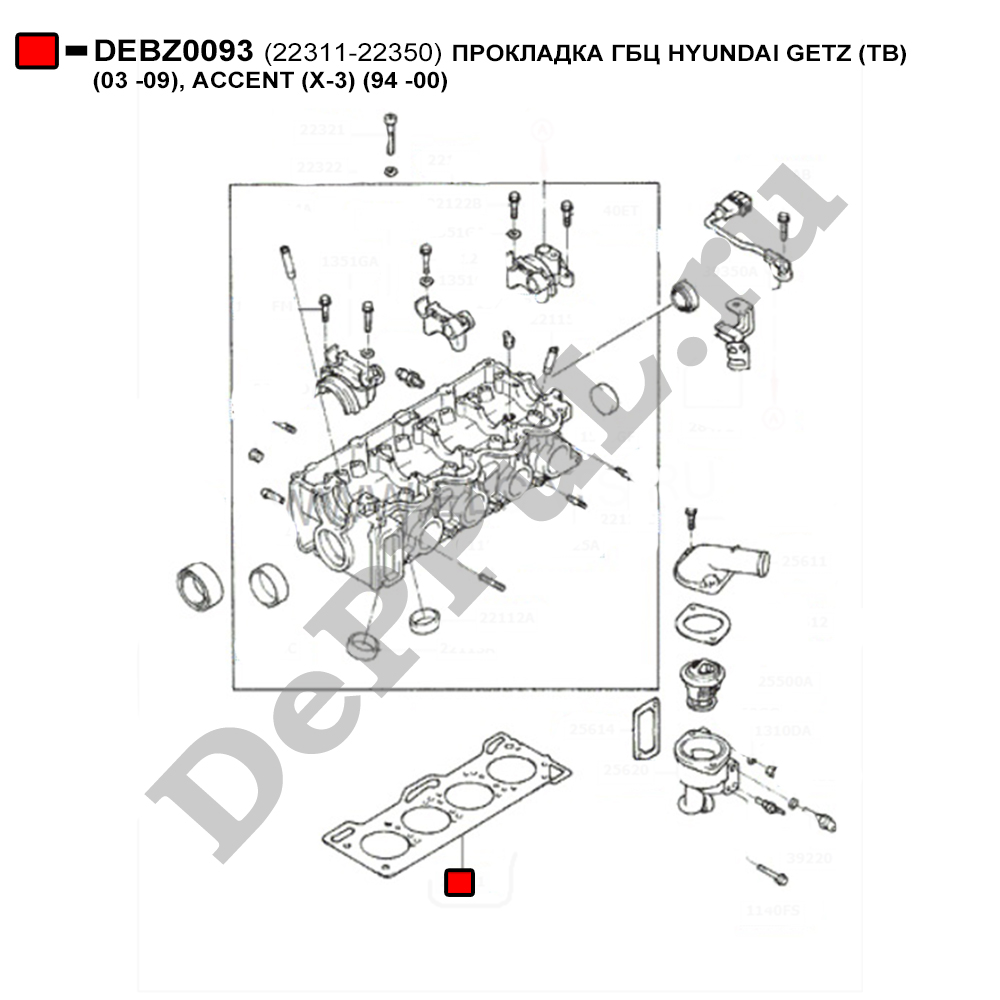 Прокладка гбц hyundai getz (tb) (03 -09), accent (x-3) (94 -00) - DePPuL DEBZ0093