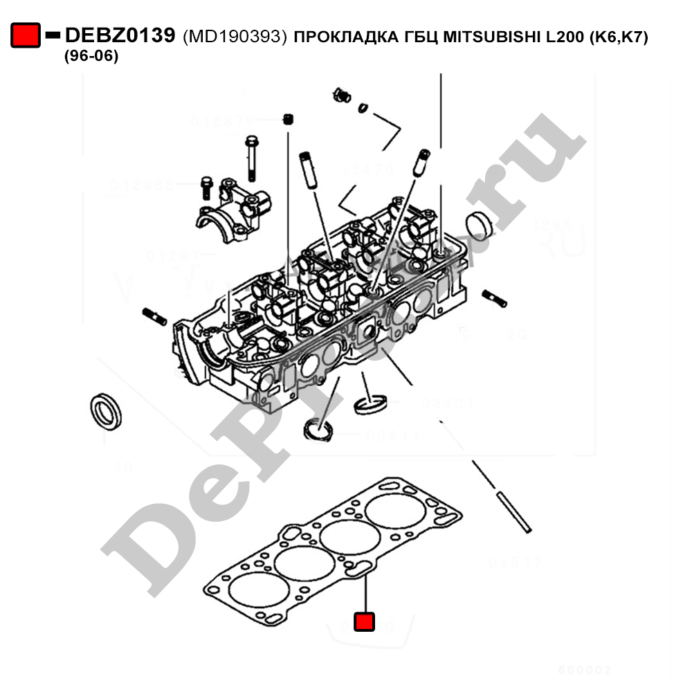 Прокладка гбц mitsubishi l200 (k6,k7) (96-06) - DePPuL DEBZ0139