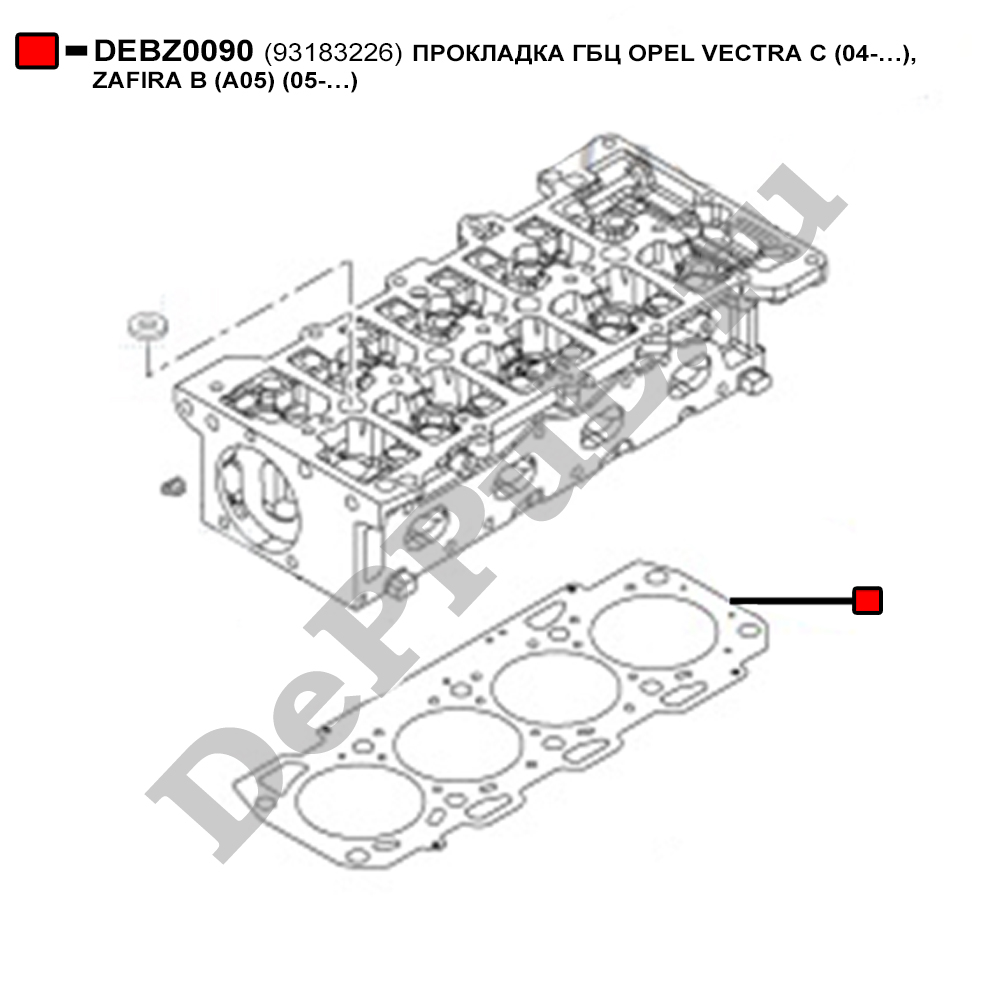 Прокладка гбц opel vectra c (04-…), zafira b (a05) (05-…) - DePPuL DEBZ0090