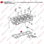 Прокладка гбц toyota land cruiser prado (120) (02-09) - WENDERW WEPR0236