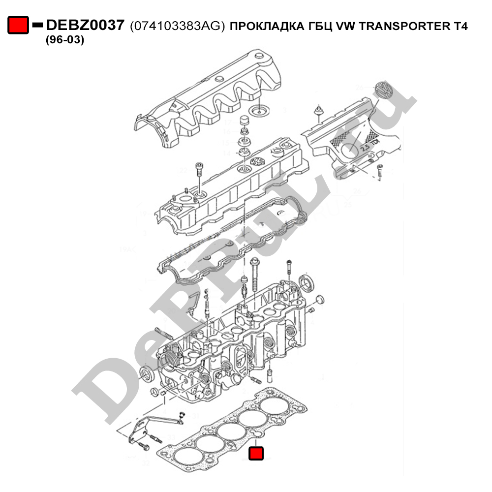 Прокладка гбц vw transporter t4 (96-03) - DePPuL DEBZ0037