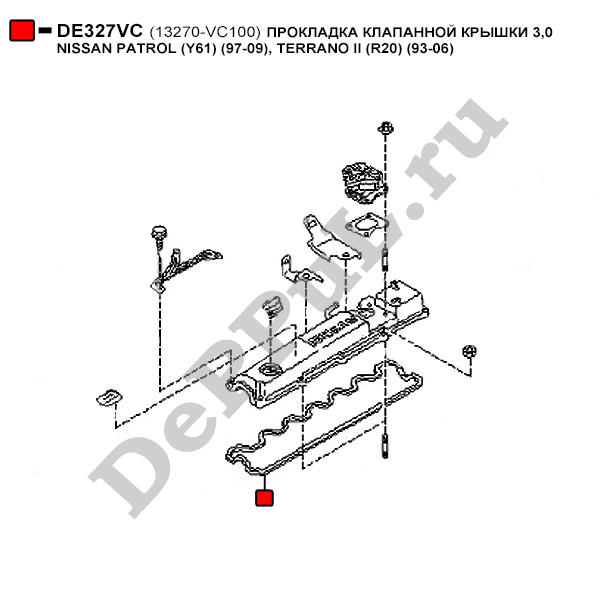 Прокладка клапанной крышки 3,0 nissan patrol (y61) (97-09), terrano ii (r20) (93-06) - DePPuL DE327VC