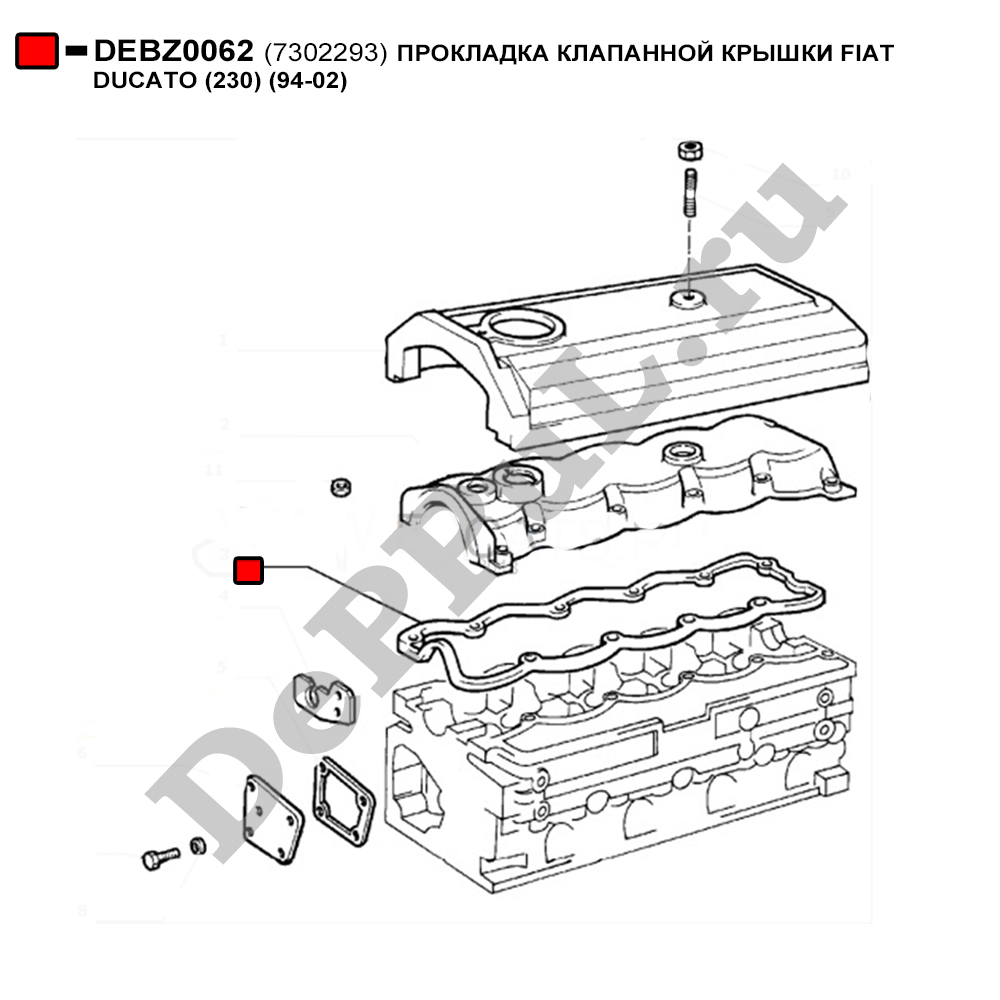 Прокладка клапанной крышки fiat ducato (230) (94-02) - DePPuL DEBZ0062
