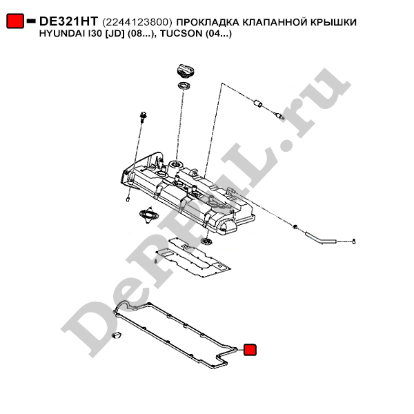 Прокладка клапанной крышки hyundai i30 [jd] (08...), tucson (04...) - DePPuL DE321HT