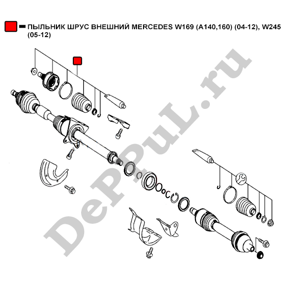 Пыльник шрус внешний mercedes w169 (a140,160) (04-12), w245 (05-12) - DePPuL DEPP146