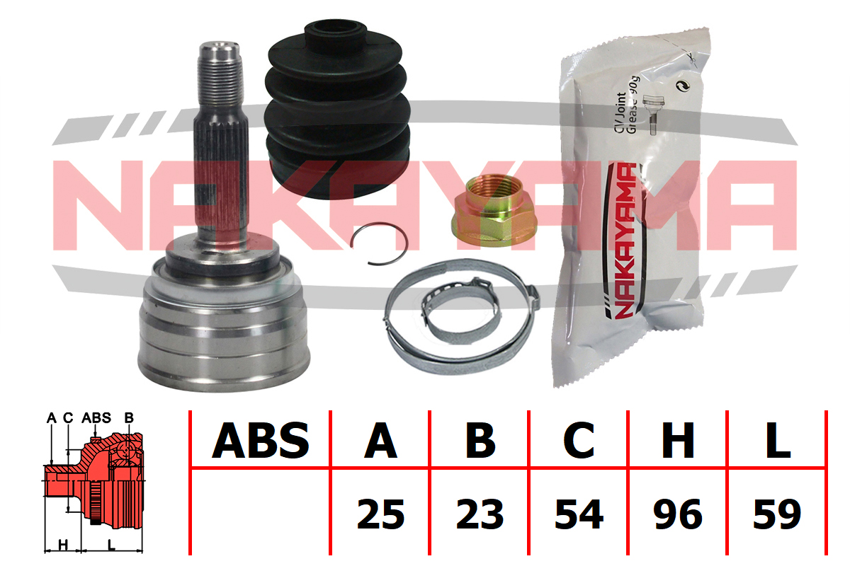 Шрус внешн. к-кт mitsubishi colt v 96-00, galant viii 96-06, lancer viii 95-03 (25x23x155x5 - Nakayama NJ2104NY