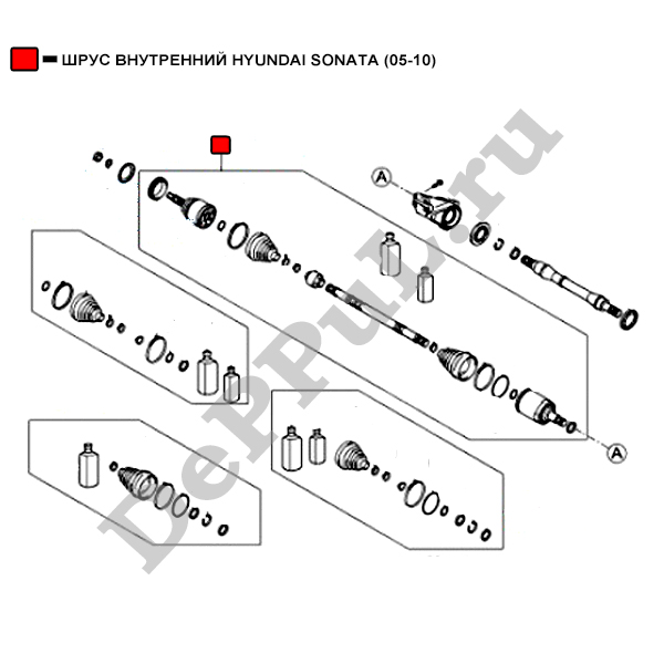 Шрус внутренний hyundai sonata (05-10) - DePPuL DERC159