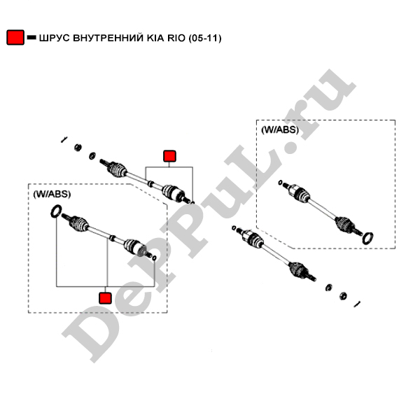 Шрус внутренний kia rio (05-11) - DePPuL DERC160