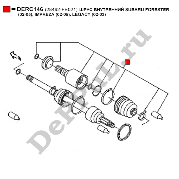 Шрус внутренний subaru forester (02-05), impreza (02-05), legacy (02-03) - DePPuL DERC146