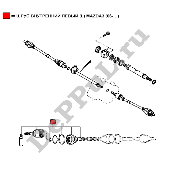 Шрус внутренний левый (l) mazda3 (06-…) - DePPuL DERC137