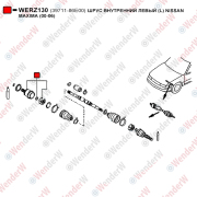 Шрус внутренний левый (l) nissan  maxima (00-06) - WENDERW WERZ130