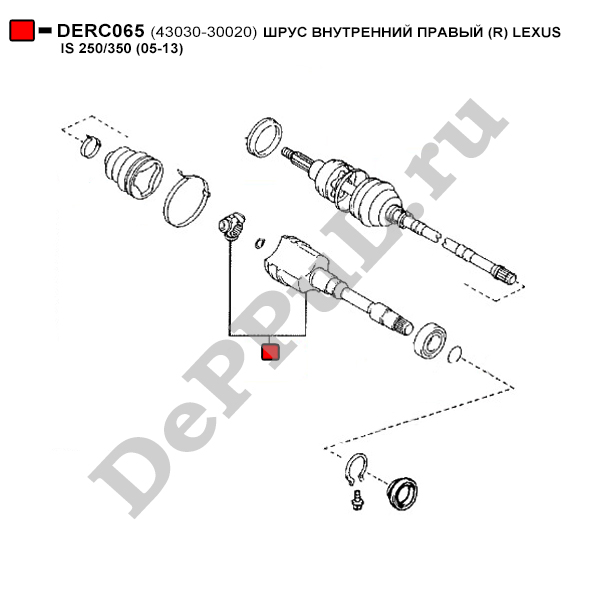 Шрус внутренний правый (r) lexus is 250/350 (05-13) - DePPuL DERC065