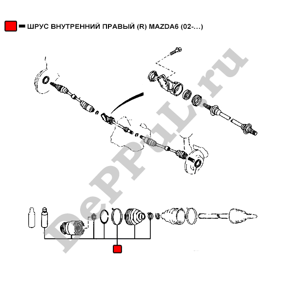 Шрус внутренний правый (r) mazda6 (02-…) - DePPuL DERC140