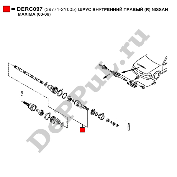 Шрус внутренний правый (r) nissan maxima (00-06) - DePPuL DERC097