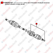 Шрус внутренний правый 30x35x26 suzuki grand vitara (98-05) - WENDERW WERZ197