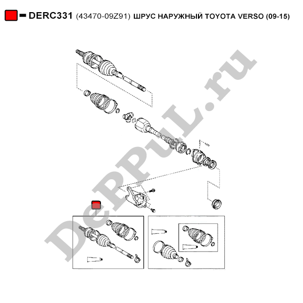Шрус наружный toyota verso (09-15) - DePPuL DERC331