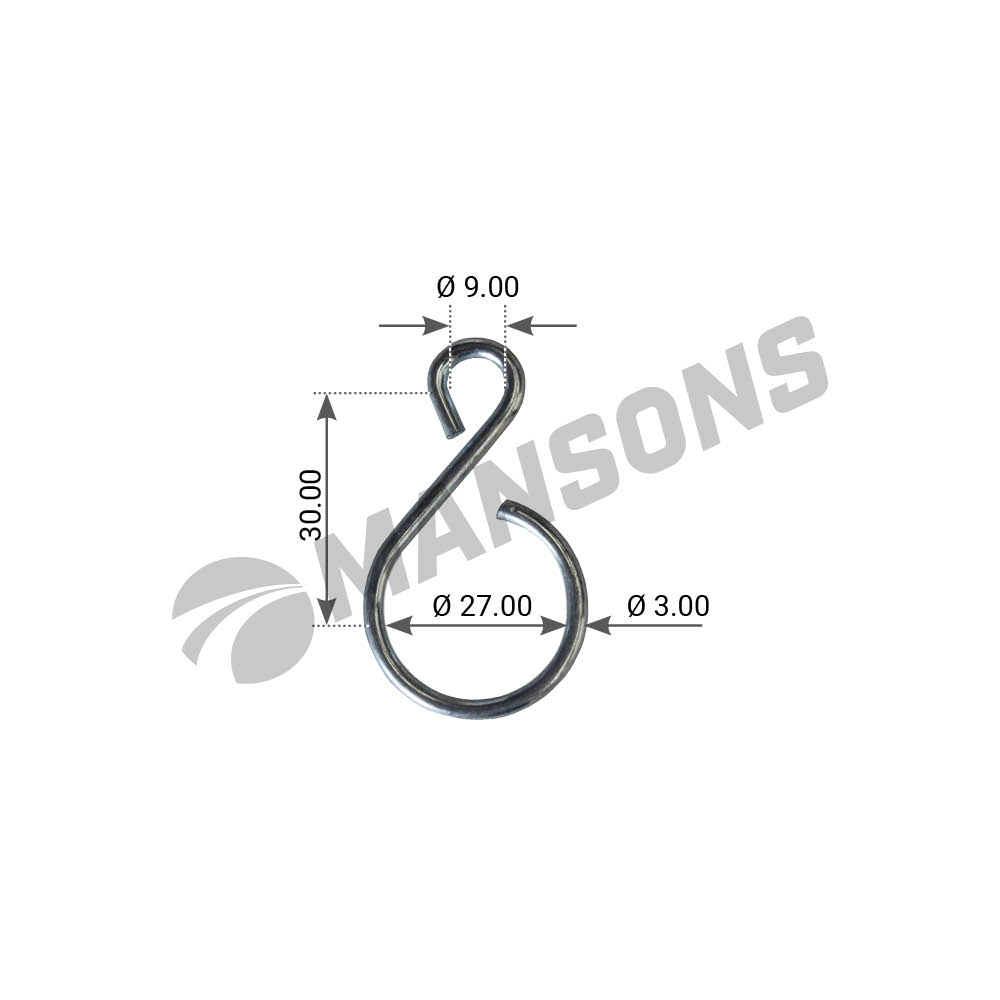 Пружина торм.колодки крючок - Mansons SPR007