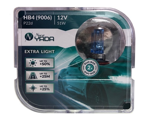 Лампа hb4(9006) 12V 51W extra light +50 % Plastic case - 2шт - Nord Yada 907369