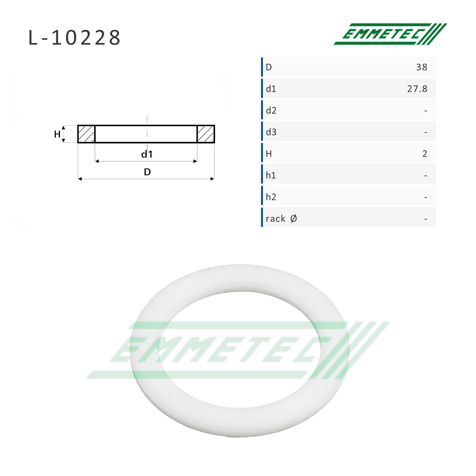 Втулка рулевой рейки  с ГУР 27,80/38,00*2,00 тип 2A - Emmetec L-10228