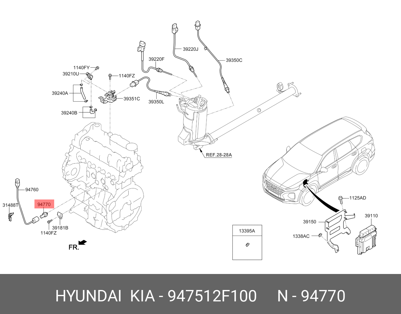 Датчик давления масла - Hyundai/Kia 947512F100