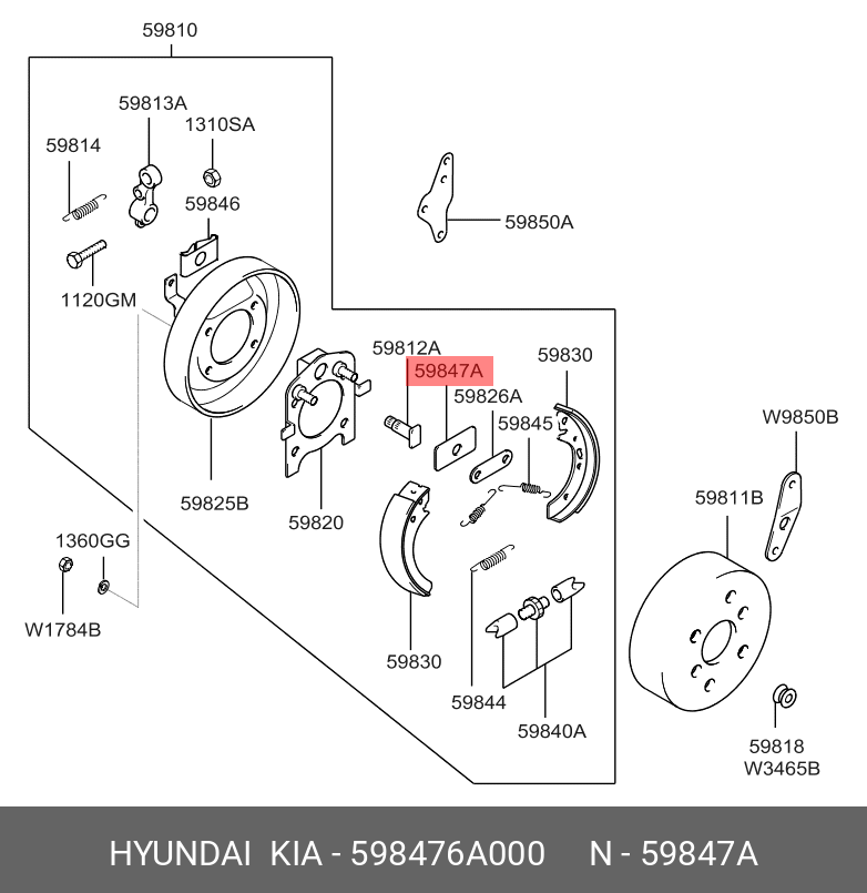 Сайлентблок балки моста - Hyundai/Kia 598476A000