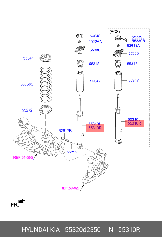 Амортизатор - Hyundai/Kia 55320D2350