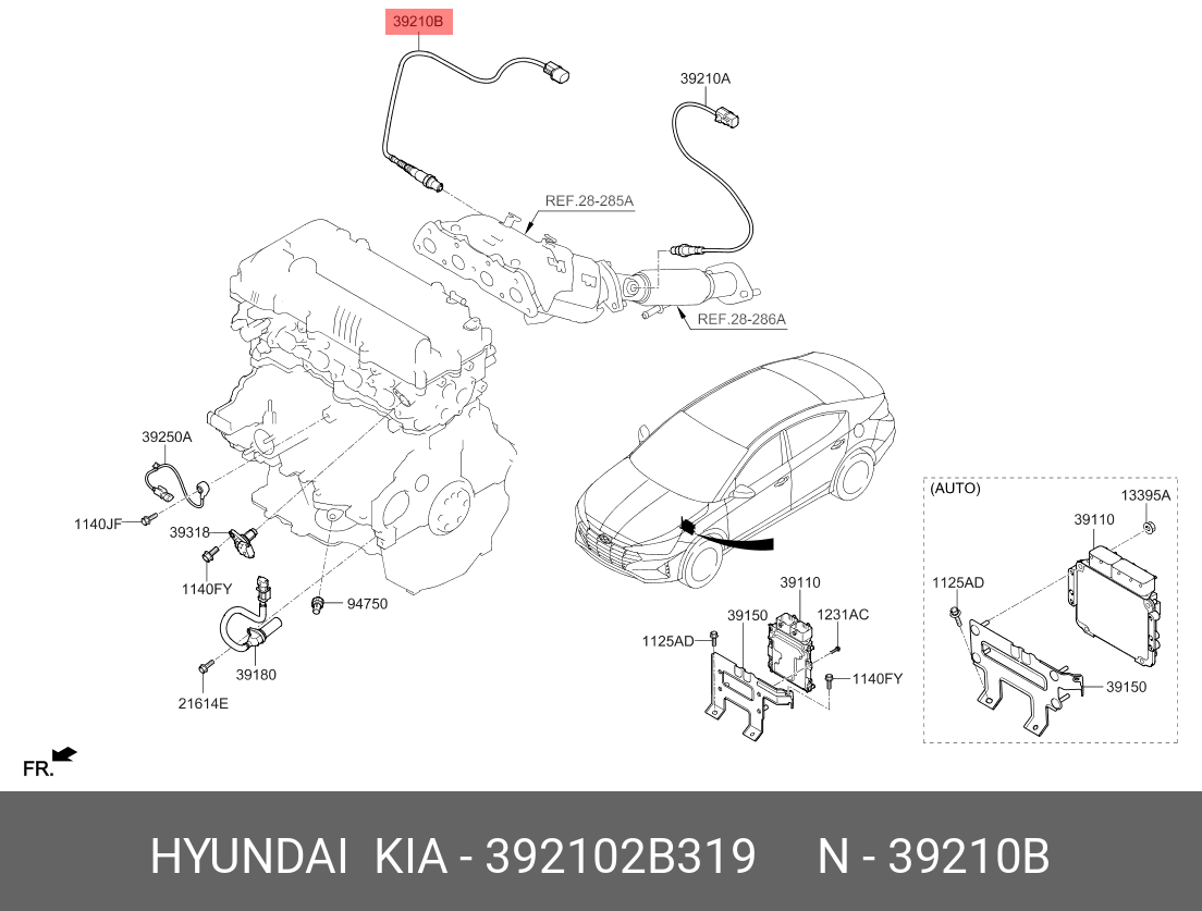 Датчик кислородный - Hyundai/Kia 392102B319