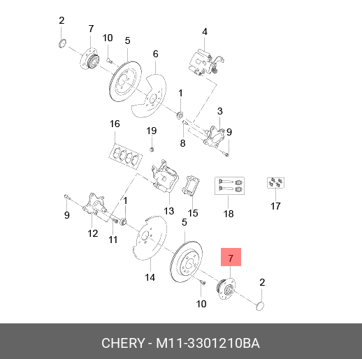 Ступица зад (ba) - Chery M113301210BA