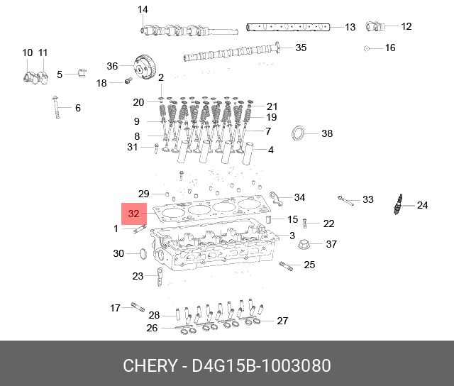 Прокладка головки блока цилиндров - Chery/Exeed D4G15B1003080