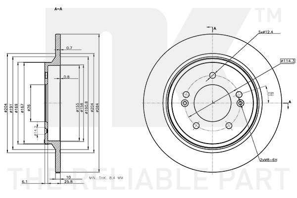 Диск тормозной задний с антикорозийным покрытием (262x10mm) / hyundai Grandeur,i30,Ioniq,Sonata-VIIKIA Ceed,Optima,Soul-II 11~ - NK 313544