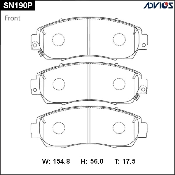 Дисковые тормозные колодки - ADVICS SN190P