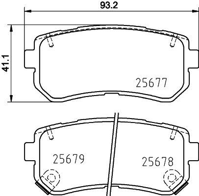 Колодки тормозные дисковые | зад | - Hella 8DB 355 037-541