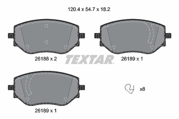 Колодки тормозные дисковые с противошумной пластиной Q+ | перед | - Textar 2618801
