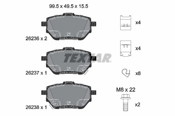 Колодки тормозные дисковые - Textar 2623601