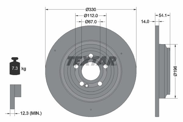 Диск тормозной - Textar 92306905