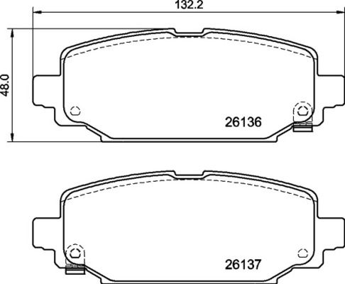 Колодки тормозные дисковые | зад | - Brembo P 37 026