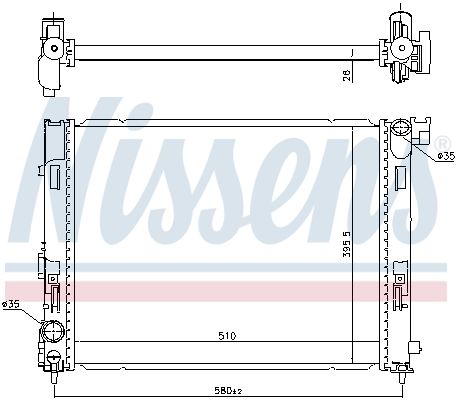 Радиатор кондиционера - Nissens 606725
