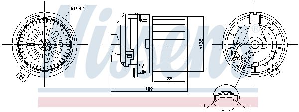 Вентилятор салона renault sandero 1.6 MT 12- (версия valeo) 87358 - Nissens 87358
