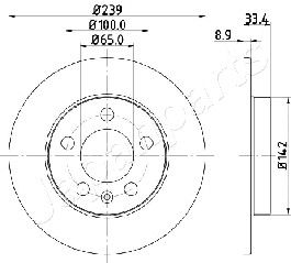 Диск тормозной - Japanparts DP-0933