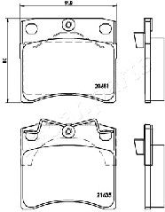 Колодки тормозные дисковые - Japanparts PA-0950AF