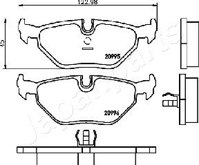 Колодки тормозные дисковые, комплект | зад | - Japanparts PP-0106AF