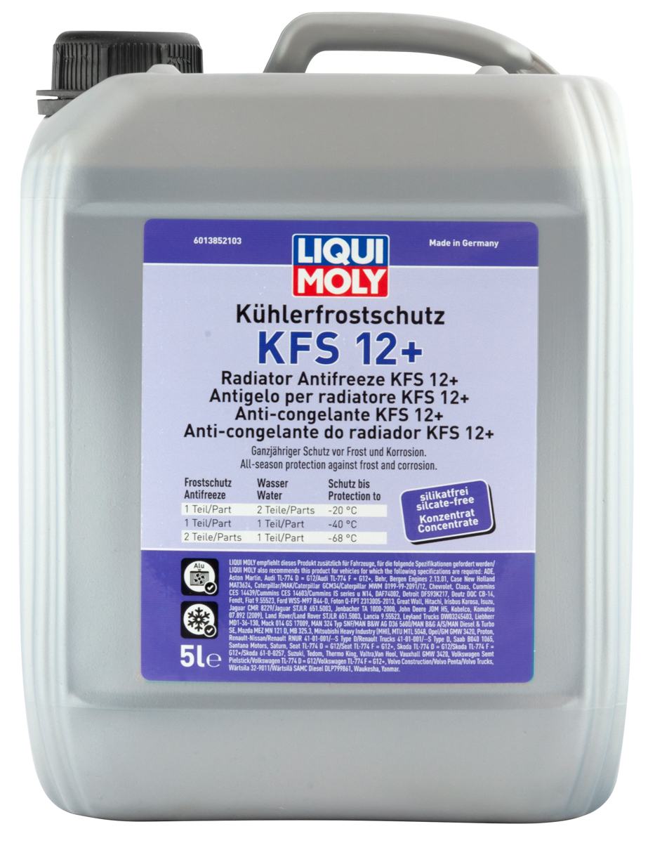 Антифриз, концентрат Kuhlerfrostschutz KFS 12+, красный, 5л - Liqui Moly 21146