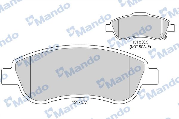 Колодки тормозные дисковые | перед | - Mando MBF015249