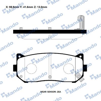 Колодки тормозные дисковые | зад прав/лев | - Mando RMPK08NS