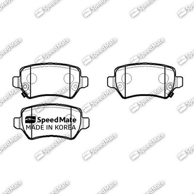 Колодки тормозные дисковые | зад | - SpeedMate SM-BPE155