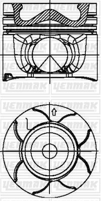 86,00 mm.Поршень с кольцами + палец - YENMAK 3104023000