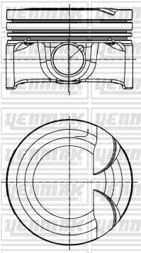71,00 mm. Поршень с кольцами с пальцем - YENMAK 31-30013-000