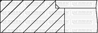 90,90 mm. Кольца поршневые к-т на цилиндр STD - YENMAK 9109633000