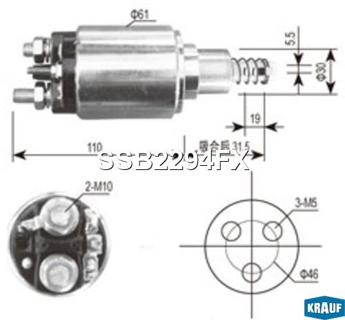 Втягивающее реле стартера - Krauf SSB2294FX