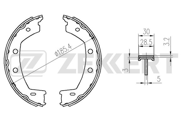 Колодки торм бараб задн стоян торм land rover freelander ii 06- Zekkert BK-4083 LAND ROVER FREELANDER 2 2084₽